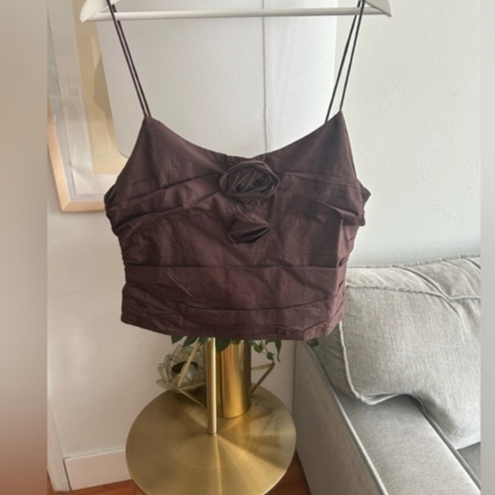 Zara Y2K 90’s Brown Corset Femenine Top  XL